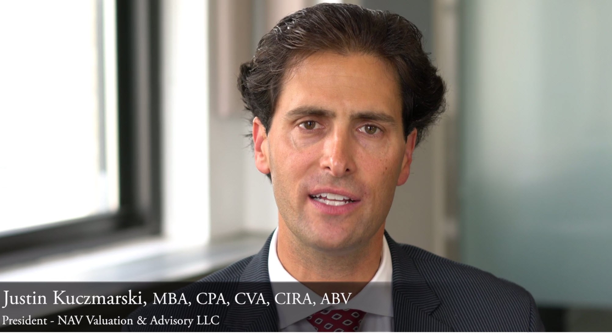 Justin Kuczmarski, MBA, CPA, CVA, ABV, CIRA, CFF - President of NAV Valuation & Advisory LLC